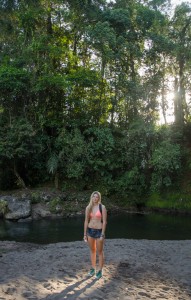 Morning river swim in Saraquipi, Costa Rica