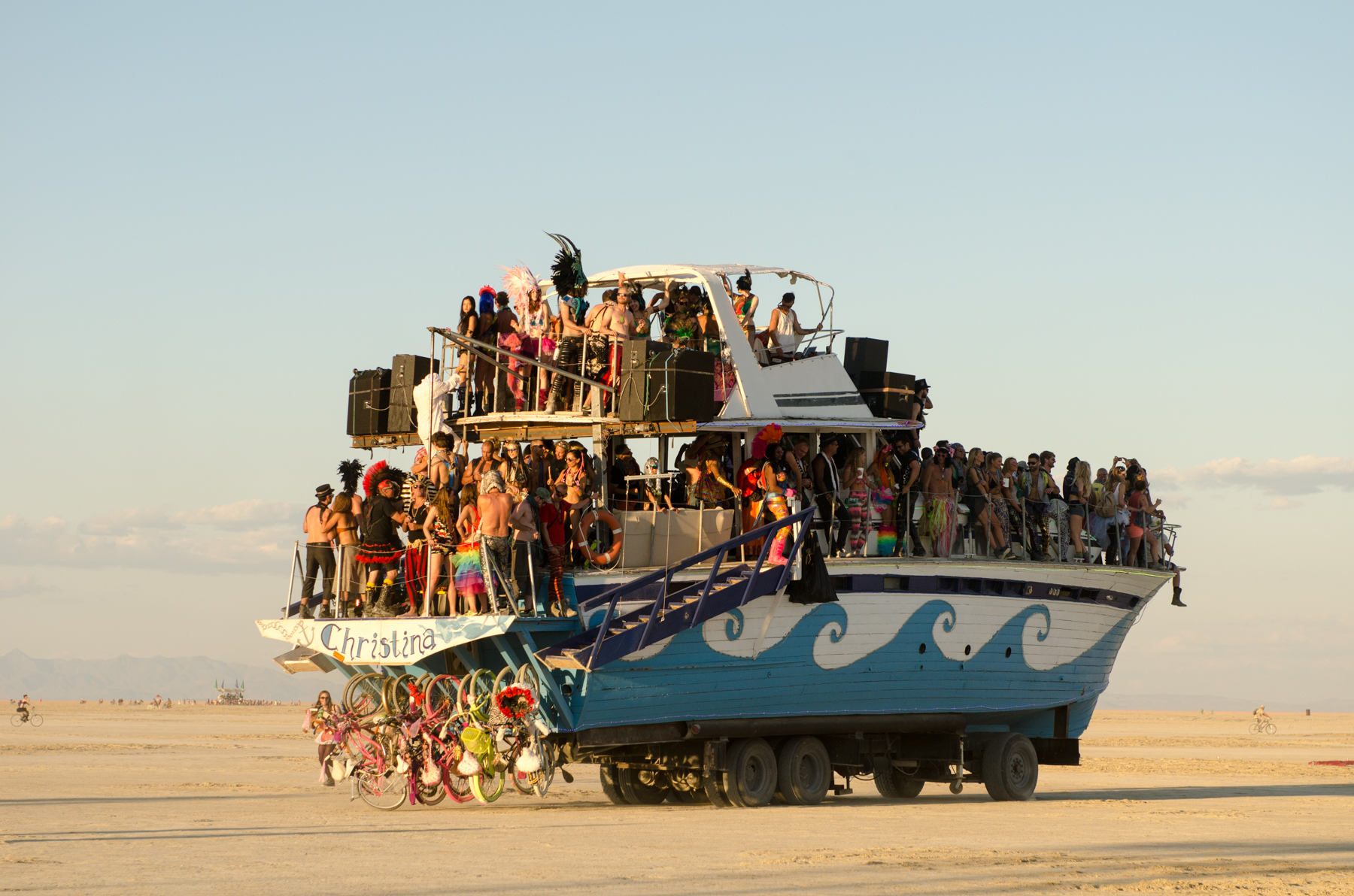One of the many astoundingly awesome art cars that criss cross the Playa all day and all night.