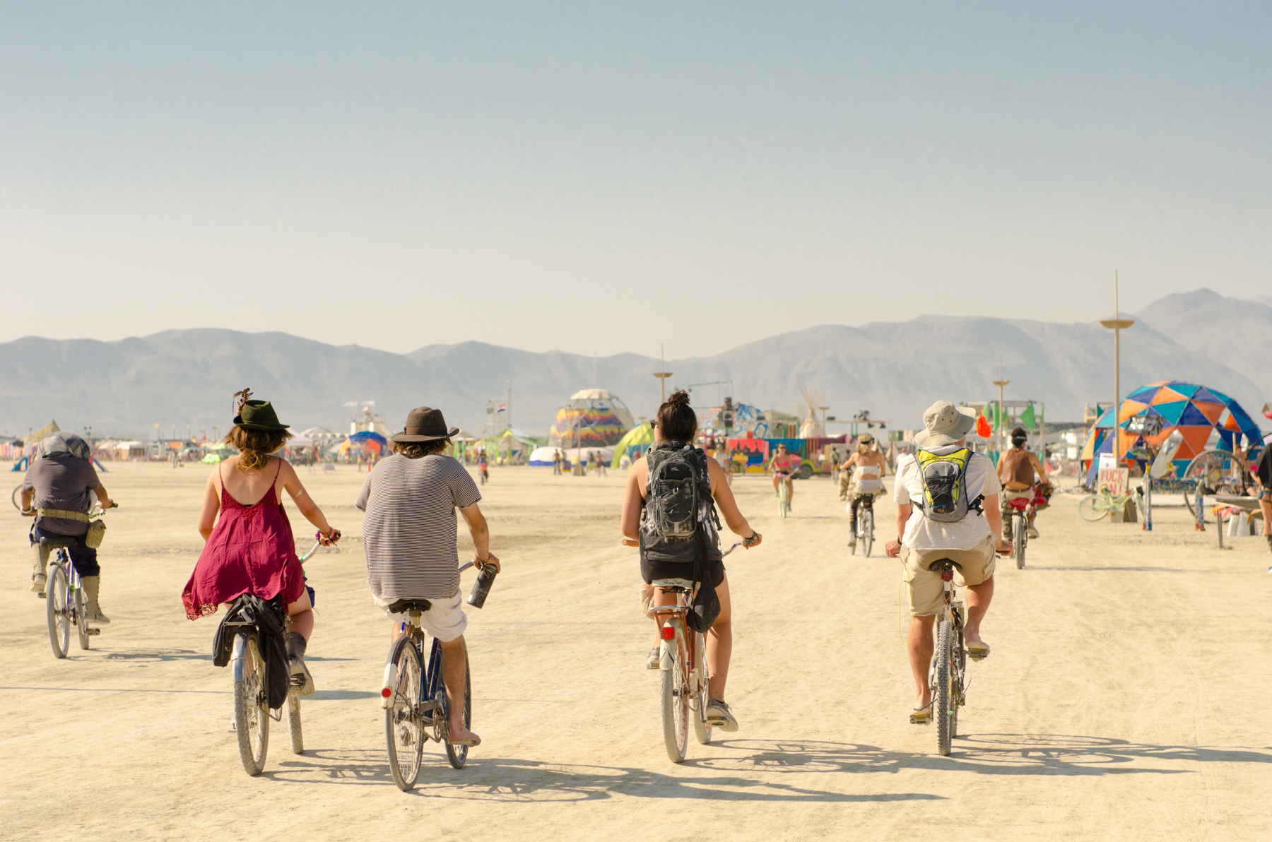 I was glad I bought a bicycle to take to Burning Man - it would take you hours to walk around the city without wheels. 