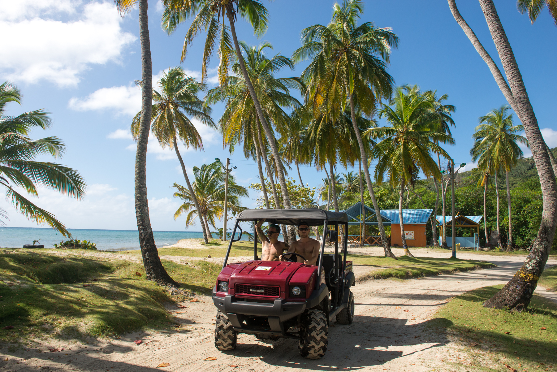 Hiring a golf cart, Providencia Island, Colombia
