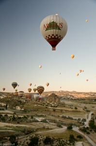 Hot air ballooning, Cappadocia, Turkey