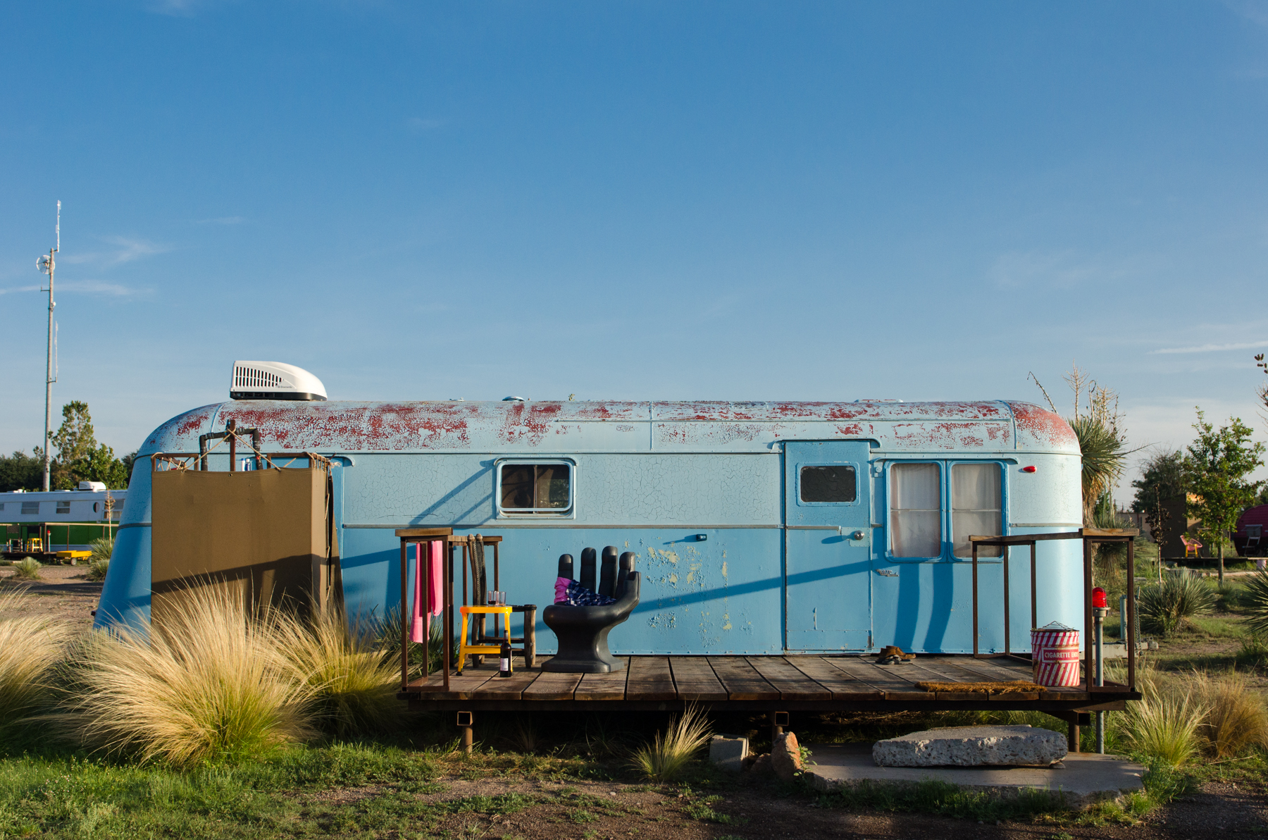 El Cosmico is definitely the coolest place to stay in Marfa: it has arty trailers, yurts, tee pees and lots of shady hammocks and live bands on the weekends.